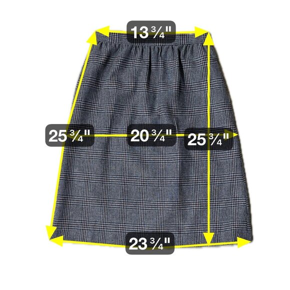 Vintage Gray Houndstooth Plaid Suit Blazer Skirt Set Size 12 Japan 70s Business - Picture 9 of 9